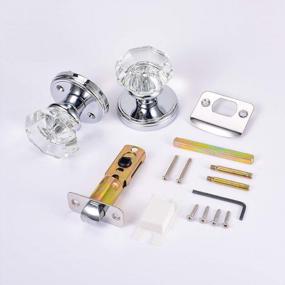 img 2 attached to Octagon Crystal Door Knobs - CLCTK Passage Glass Interior Knobs For Hall & Closet, Polished Chrome