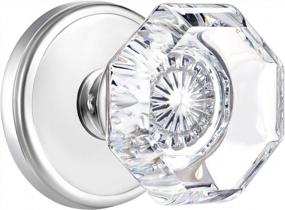 img 4 attached to Octagon Crystal Door Knobs - CLCTK Passage Glass Interior Knobs For Hall & Closet, Polished Chrome