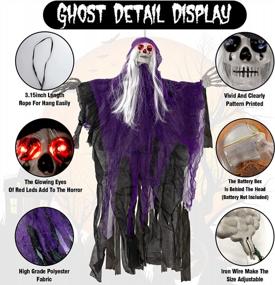 img 2 attached to Terrify Your Neighbors With This Set Of 41" Halloween Hanging Ghost Skeletons - Perfect For Outdoor Decorations On Your Porch Or Garden!