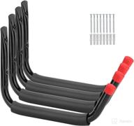 jumbo garage storage hooks: 15inches, kayak wall mount rack, heavy duty ladders hangers for sup paddle board, surfboard, wake board, 100lb capacity canoe stands (pack of 4, black) logo