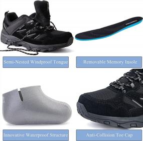 img 3 attached to Легкие водонепроницаемые мужские туфли из замши для походов: нескользящие, дышащие, низкого верха для активного отдыха на природе, кемпинга и треккинга.