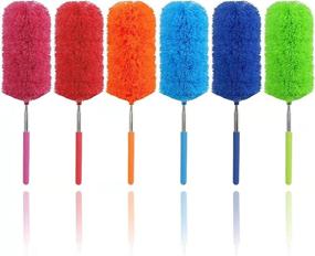 img 4 attached to Ykkpoct 6 Pcs Microfiber Duster: Versatile & Washable Cleaning Tool for Office, Car, Computer & Air Condition