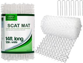 img 4 attached to 🐾 Tapix Clear Cat Scat Mat with Spikes - Digging Stopper & Anti-cat Network Strips, Indoor/Outdoor Cat Deterrent Mat with Staples