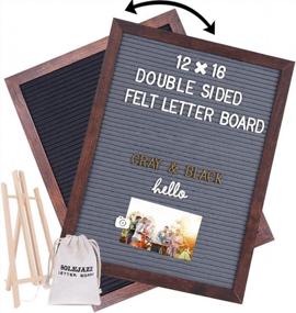 img 4 attached to Get Creative With SOLEJAZZ Felt Letter Board - 730 Precut Letters & Numbers, Dual-Sided Display, Brown Frame