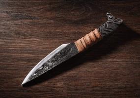 img 3 attached to Norse Tradesman Viking Knife With Boar'S Head Hilt & Leather Sheath - 5.5" Carbon Steel Blade