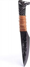 img 1 attached to Norse Tradesman Viking Knife With Boar'S Head Hilt & Leather Sheath - 5.5" Carbon Steel Blade