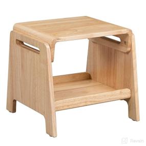 img 4 attached to 🪑 ECR4Kids Sit or Step Stool: Reversible Wood Step Stool with Built-in Storage - Natural Finish