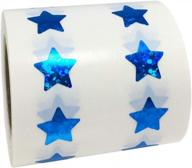 blue holographic sparkle star shape stickers teacher supplies 0.50 inch 1,000 adhesive labels logo