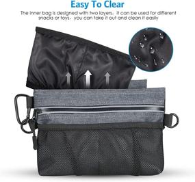 img 1 attached to 🐶 AMIR Dog Treat Pouch: Training Bag with Magnetic Closure & Adjustable Belt, Removable Inner Pocket, 2 Zip Pockets - Perfect for Puppy Training and Dog Food Storage