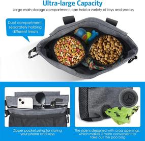 img 2 attached to 🐶 AMIR Dog Treat Pouch: Training Bag with Magnetic Closure & Adjustable Belt, Removable Inner Pocket, 2 Zip Pockets - Perfect for Puppy Training and Dog Food Storage