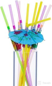 img 3 attached to 🍹 Mudder100 Pack of Disposable Bendable Drinking Straws for Luau Parties, Bars, and Restaurants