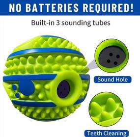 img 3 attached to Small Dog Interactive Squeaky Ball Toy - Wobble Giggle Grind Teeth Training Safe Herding Gift For Puppy & Medium Dogs (Circle Spike)