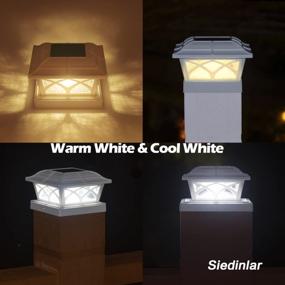 img 1 attached to 4 упаковки SIEDiNLAR Solar Post Cap Lights Outdoor 8 LEDs для 4X4 5X5 6X6 Украшение патио для забора с 2 цветовыми режимами - теплый белый и холодный белый свет