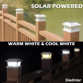 img 2 attached to 4 упаковки SIEDiNLAR Solar Post Cap Lights Outdoor 8 LEDs для 4X4 5X5 6X6 Украшение патио для забора с 2 цветовыми режимами - теплый белый и холодный белый свет
