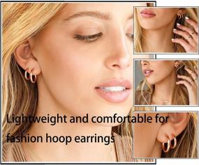 img 2 attached to Set Of 3 S925 Sterling Silver Hoop Earrings For Women: Hypoallergenic Lightweight Design In 14K Gold, Rose Gold, And Silver Plating, Perfect For Girls And Women