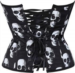 img 1 attached to Get Gothic With Skull Corsets: Black Top For Plus Size Women & Vampire Costume