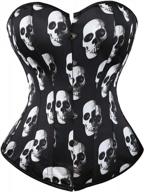 get gothic with skull corsets: black top for plus size women & vampire costume logo