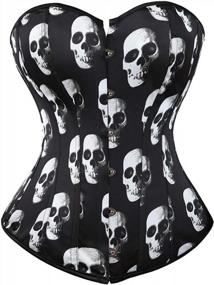 img 4 attached to Get Gothic With Skull Corsets: Black Top For Plus Size Women & Vampire Costume