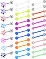 stylish & comfortable 14g tongue rings for women - stainless steel & acrylic plastic retainer piercings by willten logo