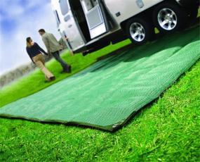 img 3 attached to 🌿 Camco 42880 Reversible Awning Leisure Mat-6' X 9', Green: Enjoy Luxury & Comfort Outdoors!
