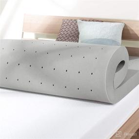 img 2 attached to 🛏️ Enhance Comfort and Support with Mellow 4 Inch Ventilated Memory Foam Mattress Topper with Infusion, Short Queen