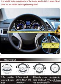 img 2 attached to Universal Car Leather Steering Wheel Cover Interior Accessories
