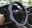 universal car leather steering wheel cover interior accessories logo