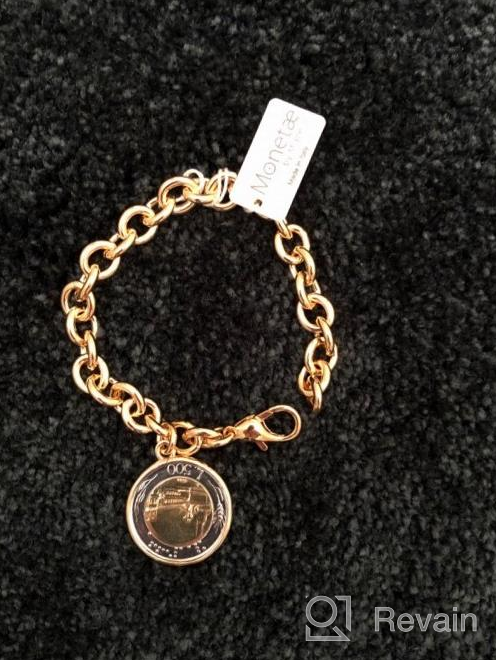 img 1 attached to 💎 Miabella 18K Gold-Plated Italian Genuine 500-Lira Coin Charm Rolo Link Chain Bracelet for Women, Handcrafted in Italy review by Dinero Bentz