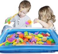 🎣 dc-beautiful 51 piece fishing toy: magnetic net fishing game for kids - educational bath toy and outdoor fun set - perfect gift for children and party favors logo
