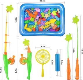img 1 attached to 🎣 DC-BEAUTIFUL 51 Piece Fishing Toy: Magnetic Net Fishing Game for Kids - Educational Bath Toy and Outdoor Fun Set - Perfect Gift for Children and Party Favors