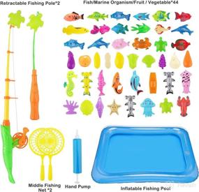 img 3 attached to 🎣 DC-BEAUTIFUL 51 Piece Fishing Toy: Magnetic Net Fishing Game for Kids - Educational Bath Toy and Outdoor Fun Set - Perfect Gift for Children and Party Favors