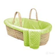 🐸 tadpoles green minky dot moses basket and bedding set logo