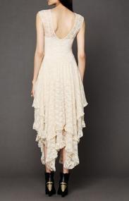 img 3 attached to R.Vivimos Women'S Backless Asymmetrical Lace Dress With Two-Piece Slip: Sleeveless, Layered, And Long