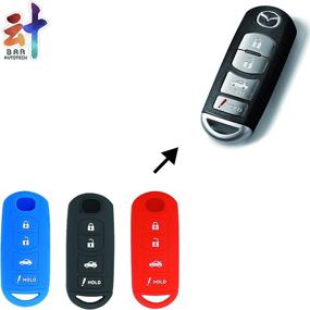 img 3 attached to BAR Autotech Remote Key Silicone Rubber Keyless Entry Shell Case Fob And Key Skin Cover Fit For Mazda 3 6 CX-7 CX-9 MX-5 Miata 4 Buttons (1 Pair) (Blue Red)