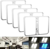 🚐 ristow rv led interior lights 12-18v 5 pack dimmable ceiling light 3.5w 4.25"x3.15" energy saving lamps for camper lighting in rv/trailer/boat, natural white/blue 4000-4500k, 400lm логотип