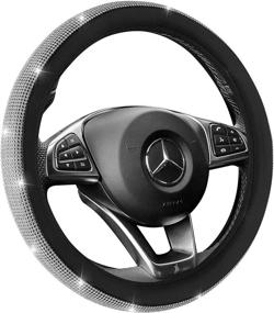 img 2 attached to 🚘 Enhance Your Driving Experience with Zone Tech Car Steering Wheel Bling 12V Heated Cover - Classic Black and White Diamonds Rhinestone Premium Quality Ultra Comfortable Leather Universal Fit