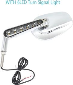 img 2 attached to 🔍 Chrome Rear View and Side Mirrors with LED Turn Signal Light Set for Harley VROD V-Rod VRSCF 2009-2017