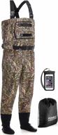 breathable camo waders for fishing and hunting - foxelli stockingfoot waders for men and women, ideal fly fishing gear logo
