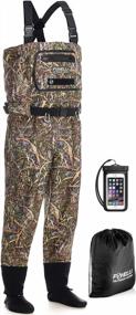 img 4 attached to Breathable Camo Waders For Fishing And Hunting - Foxelli Stockingfoot Waders For Men And Women, Ideal Fly Fishing Gear