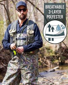 img 3 attached to Breathable Camo Waders For Fishing And Hunting - Foxelli Stockingfoot Waders For Men And Women, Ideal Fly Fishing Gear