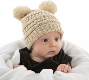 img 4 attached to Теплая зимняя шапка-бини с помпонами для младенцев от Funky Junque Exclusives: Knit Skull Cap For Babies