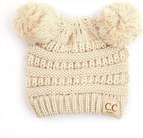 img 2 attached to Теплая зимняя шапка-бини с помпонами для младенцев от Funky Junque Exclusives: Knit Skull Cap For Babies