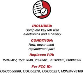 img 2 attached to Pack of 2 Keyless Entry Remote Control Car Key Fob Replacements for Cadillac Escalade ESV, EXT - KeylessOption