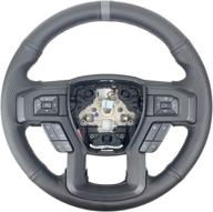 🚗 premium hand-stitched leather steering wheel protector for ford f-150 f250 (2015-2020) - black/grey логотип