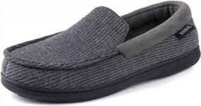 img 3 attached to Stay Comfy And Stylish With ULTRAIDEAS Men'S Knit Memory Foam Slippers - Non-Skid And Indoor Outdoor Sole - Perfect Gift, Available In Sizes 8-13