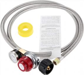 img 4 attached to Gohantee High Pressure Propane Regulator With Gauge And Hose - 0-30 PSI, Adjustable For Burners And Forges. Includes Yellow Gas Line Thread Tape.