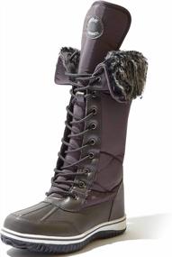 img 4 attached to Dual-Tone Knee High Cowboy Snow Boot With Decorative Zipper, Warm Fur Lining, And Water-Resistant Design For Women By DailyShoes