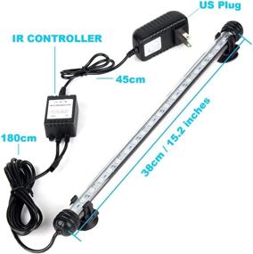 img 2 attached to Enhance Your Aquarium with GreenSun LED Fish Tank Light - Remote Control, IP68 Submersible Waterproof, RGB Color Changing, 4.8 Watts, 15inch/38cm