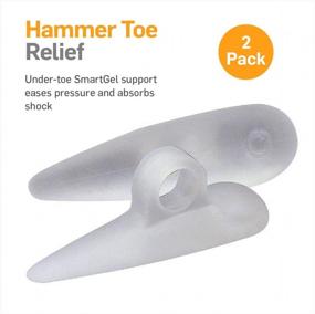 img 3 attached to NatraCure Gel Hammer Toe Crest Pads (Left/Right) - 1 Pair – (Toe Straightening Cushion, For Mallet Toes And Overlapping Toes) - 3035-M CAT