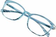 stylish square frame blue light blocking glasses for women/men, anti eyestrain and glare, visionglobal logo